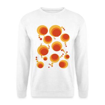 50er 60er Polka Dot Kreis Stilmuster - Unisex Pullover - Weiß - Vorne - Alina (178cm) & Michal (187cm)