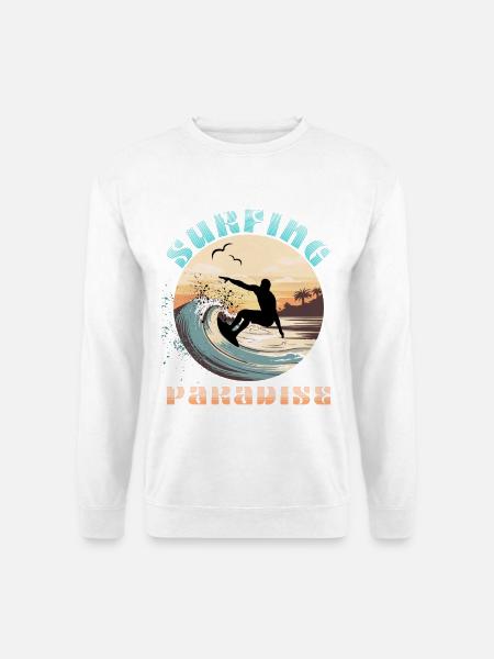 Surfing Paradise - Surfing Lovers Gift Idea - Unisex Pullover - Weiß