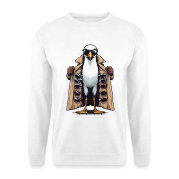 Seagull in trench coat sunglasses dealer salesman - Unisex Sweatshirt - white - Front