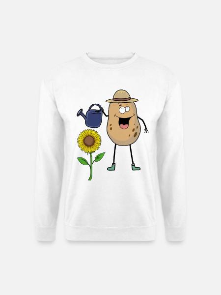 Kartoffel Gärtner Garten Gießkanne Gärtnern Blume - Unisex Pullover - Weiß
