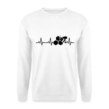 Honigbiene EKG Puls - Unisex Pullover - Weiß - Vorne