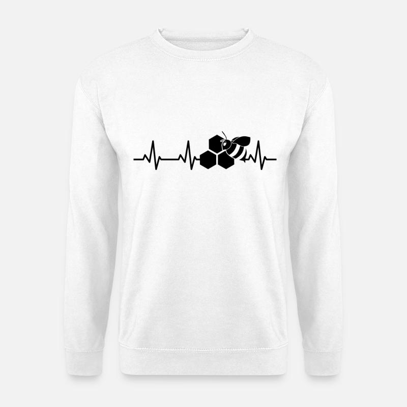 Honeybee ECG Pulse - Unisex Sweatshirt - white