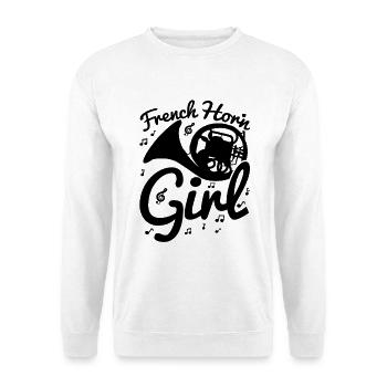 French horn player - Unisex Sweatshirt - white - Front