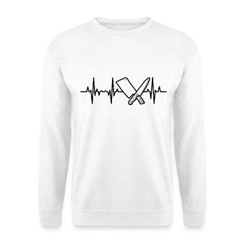 Messer Hackbeil Herzlinie - Unisex Pullover - Weiß - Vorne