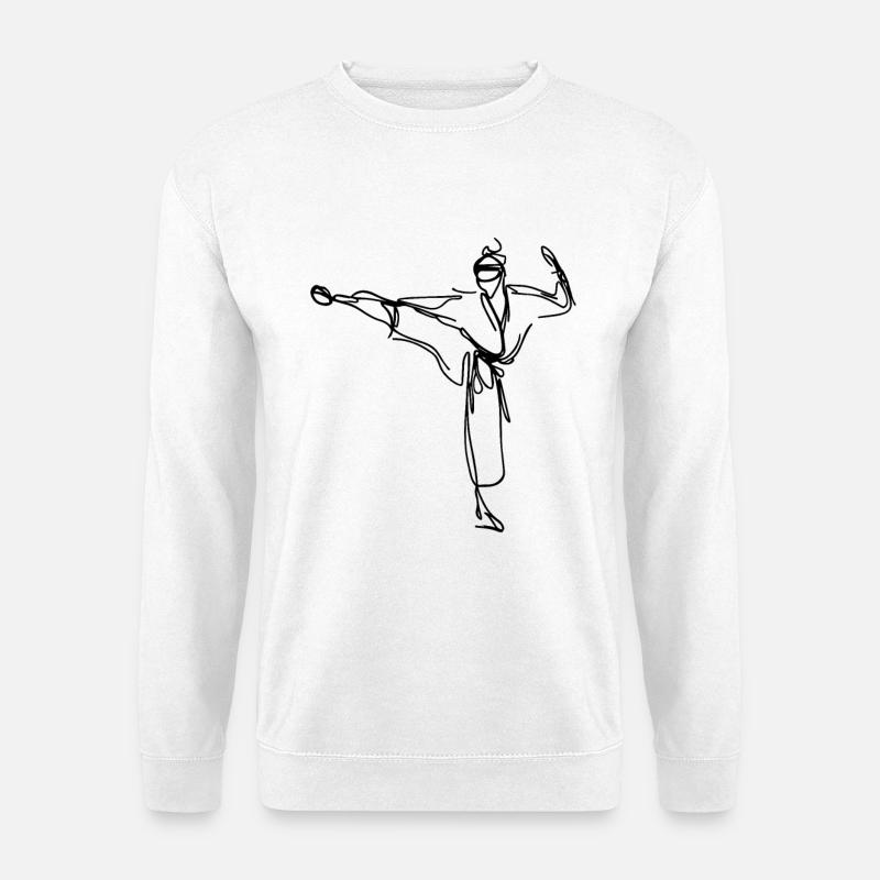 Karateka Zeichnung - Unisex Pullover - Weiß