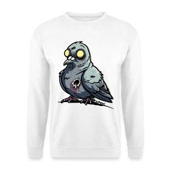 Blinde gruselige Zombie Taube - Unisex Pullover - Weiß - Vorne