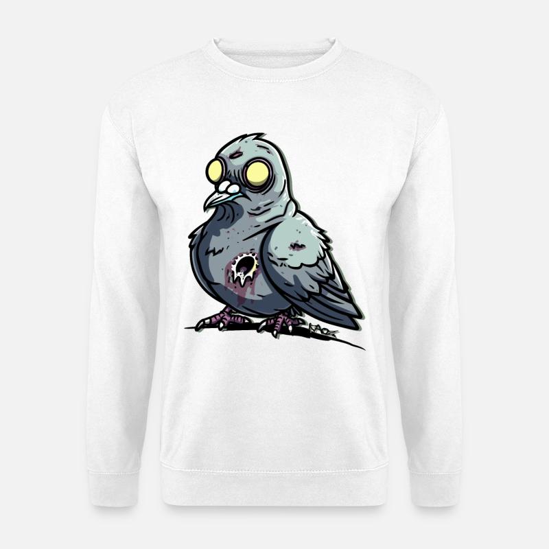 Blinde gruselige Zombie Taube - Unisex Pullover - Weiß