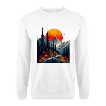 Mountainbiken - Unisex Pullover - Weiß - Vorne