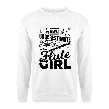 Never Underestimate A Flute Girl - Unisex Sweatshirt - white - Front
