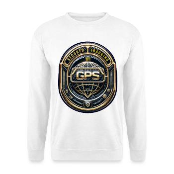 GPS Tracking Warning Stickers - Unisex Sweatshirt - white - Front