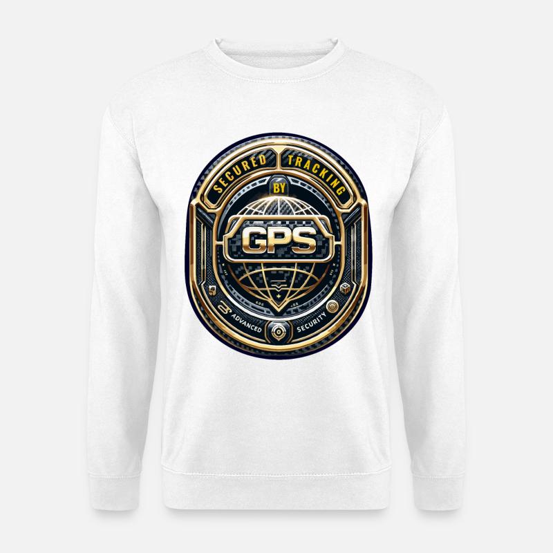 GPS Tracking Warning Stickers - Unisex Sweatshirt - white