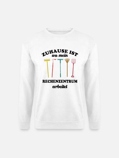 Zuhause ist wo mein Rechenzentrum arbeitet, Garten - Unisex Pullover - Weiß