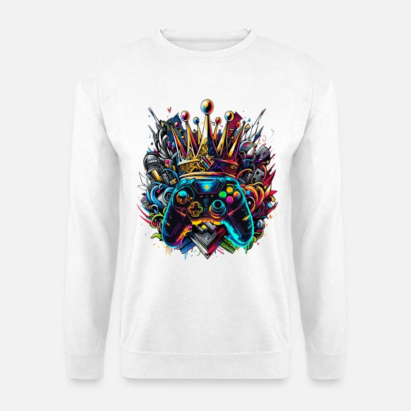 Royal Graffiti Gaming Controller - Unisex Sweatshirt - white