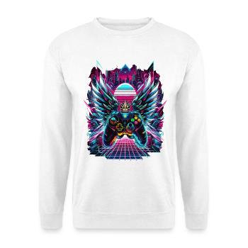 Synthwave Sunset Gamer Controller - Unisex Sweatshirt - white - Front