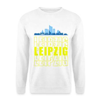 Ville de foire, Leipzig, silhouette de Saxe - Sweat-shirt Unisexe - blanc - Devant