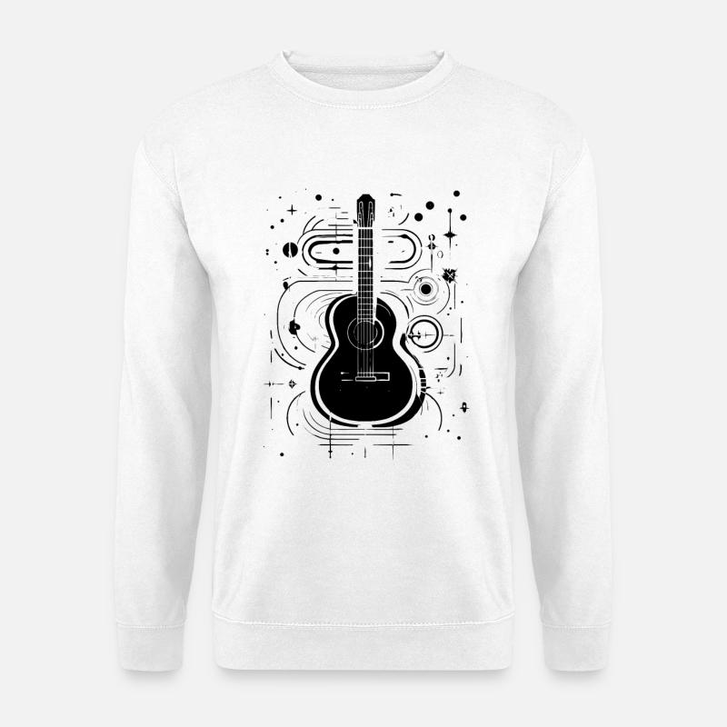 Gitarre Skizze - Unisex Pullover - Weiß