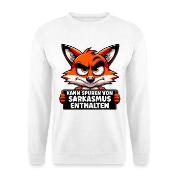 Kann Spuren von Sarkasmus enthalten – Spruch - Unisex Pullover - Weiß - Vorne