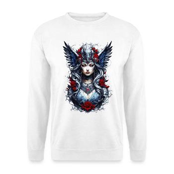 Valkyrie mit Raben Rosen Wikinger - Unisex Pullover - Weiß - Vorne