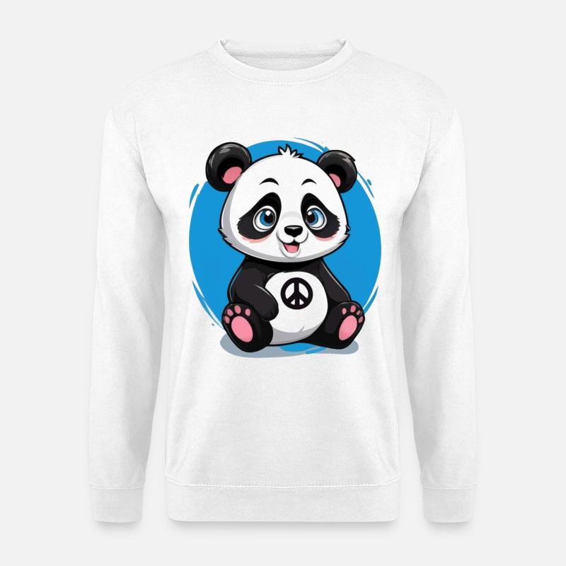 Süßer und Friedliebender Panda - Unisex Pullover - Weiß