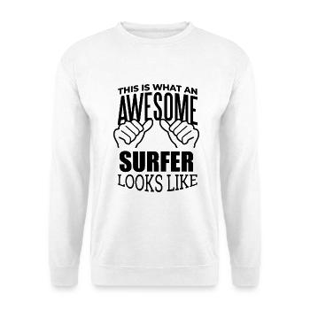 surfeur - Sweat-shirt Unisexe - blanc - Devant