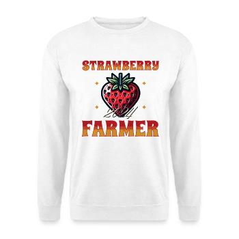 rote Erdbeere | Lustige rote Beere Sommerfrucht - Unisex Pullover - Weiß - Vorne