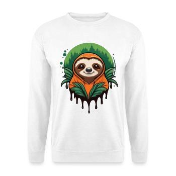Sweat à capuche douillet paresseux - Sweat-shirt Unisexe - blanc - Devant