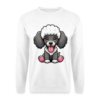 Doux caniche N&B - Sweat-shirt Unisexe - blanc - Devant