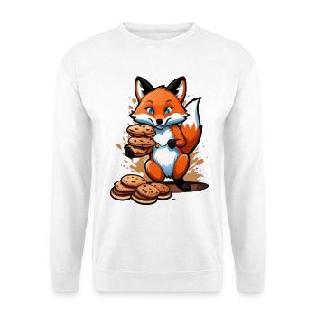 Cookies and Foxes | Fox and chocolate - Unisex Sweatshirt - white - Front