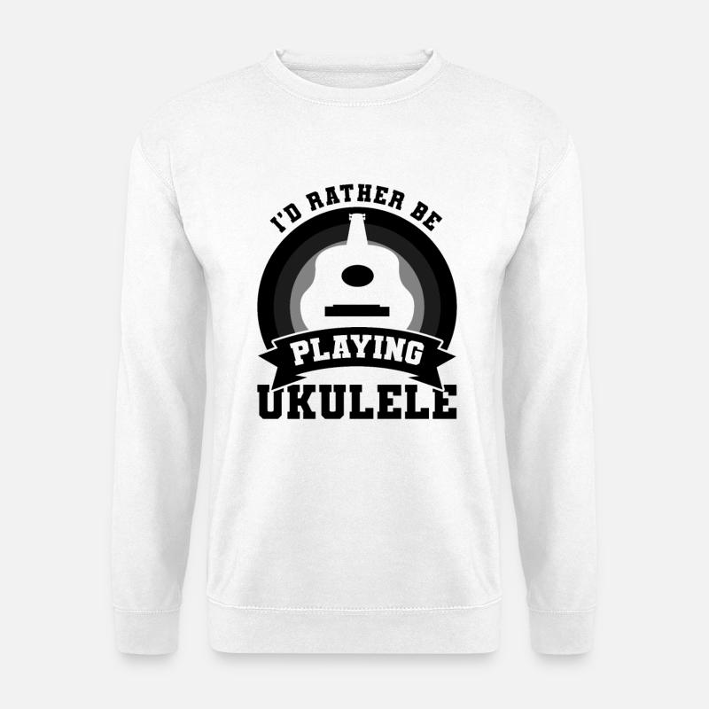 Ukulele Spieler Witz - Unisex Pullover - Weiß