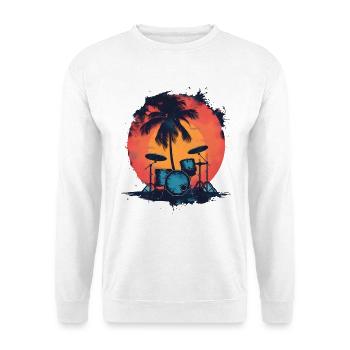 Dessin de batterie - Sweat-shirt Unisexe - blanc - Devant