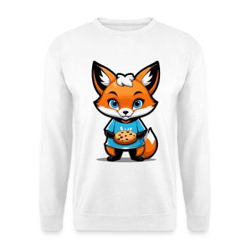 Renard avec un biscuit dans les pattes - Sweat-shirt Unisexe - blanc - Devant