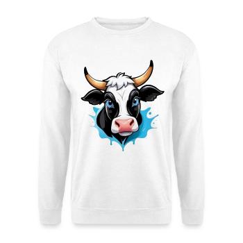Cow in comic style - Unisex Sweatshirt - white - Front