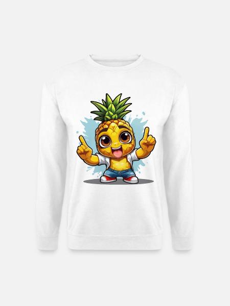 Ananas mit Guter Laune - Unisex Pullover - Weiß
