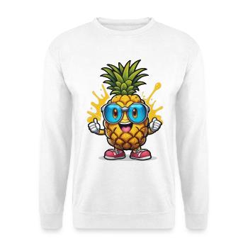 Funny pineapple with glasses - Unisex Sweatshirt - white - Front