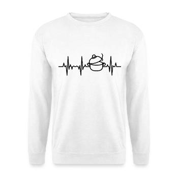 Kochtopf EKG Herzlinie - Unisex Pullover - Weiß - Vorne