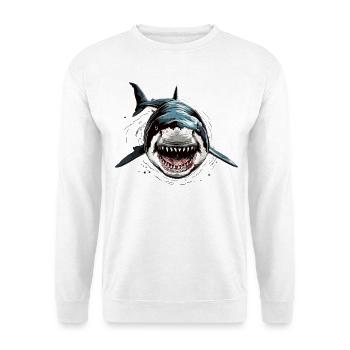 Hai Haifisch Tigerhai Grauhai Haie Weißer Hai - Unisex Pullover - Weiß - Vorne