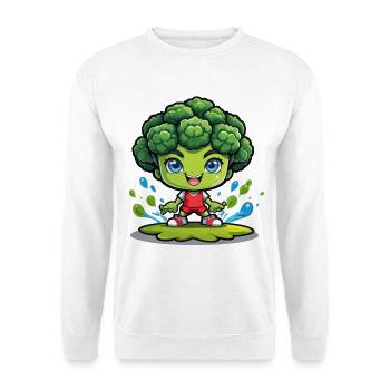 Spritziger Brokkoli Läufer - Unisex Pullover - Weiß - Vorne