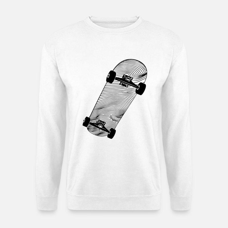 Skateboard Drawing - Unisex Sweatshirt - white