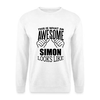 Simon - Unisex Pullover - Weiß - Vorne