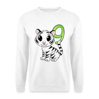 9. Geburtstag Motiv Tiger - 9 Jahre - Unisex Pullover - Weiß - Vorne
