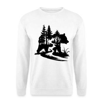 Bears Silhouette Forest Path Outdoor Art - Unisex Sweatshirt - white - Front