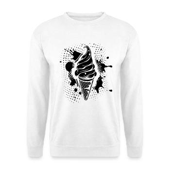 Cornet de crème glacée - Sweat-shirt Unisexe - blanc - Devant