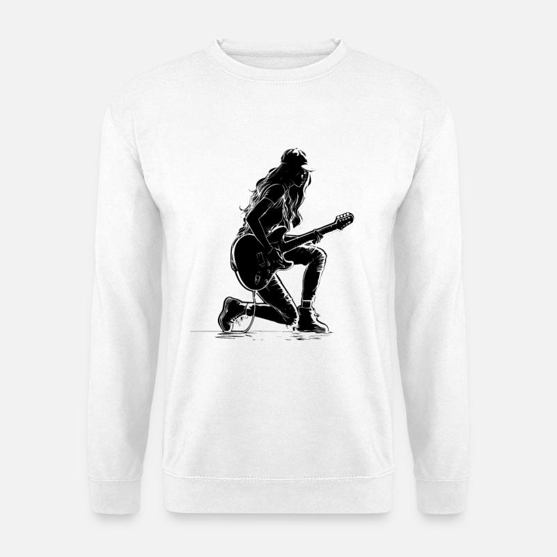 Gitarristin - Unisex Pullover - Weiß