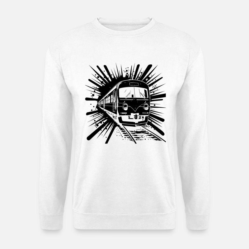 Cartoon Eisenbahn - Unisex Pullover - Weiß