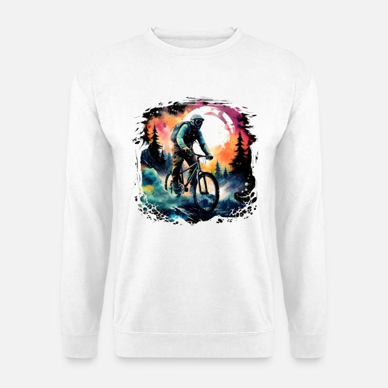 Retro Fahrradfahrer - Unisex Pullover - Weiß