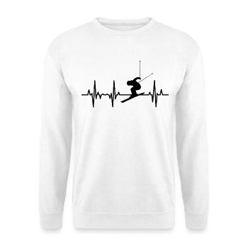 Ligne Skier Heart - Sweat-shirt Unisexe - blanc - Devant