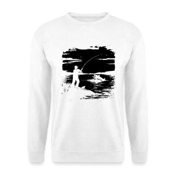 Croquis de pêche - Sweat-shirt Unisexe - blanc - Devant