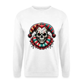 Creepy Skull Jester Colorful Horror Clown Hallowee - Unisex Sweatshirt - white - Front