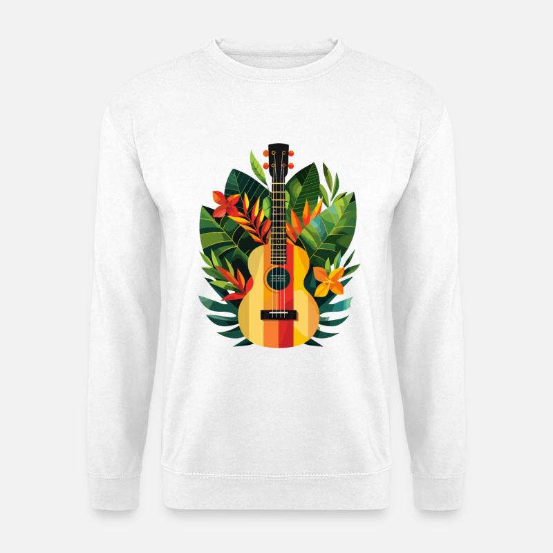 Ukulele Comic Look - Unisex Pullover - Weiß