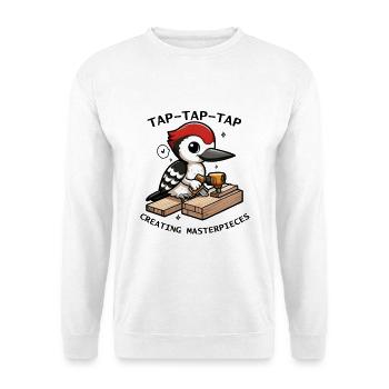 Woodwork Drilling Stork Illustration - Unisex Sweatshirt - white - Front
